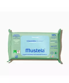 Mustela Bio Compostable Cleaning Wipes, 60 units